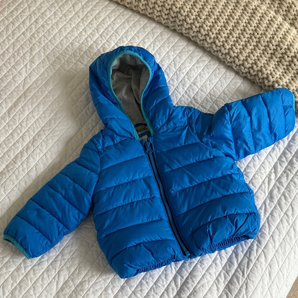 Baby Gap Blue Puffer Jacket with Hood